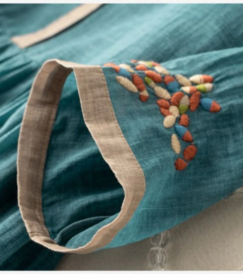 RENATA | Robe en coton et lin au charme naturel