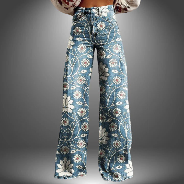 Olivia | Pantalon d'artisan floral