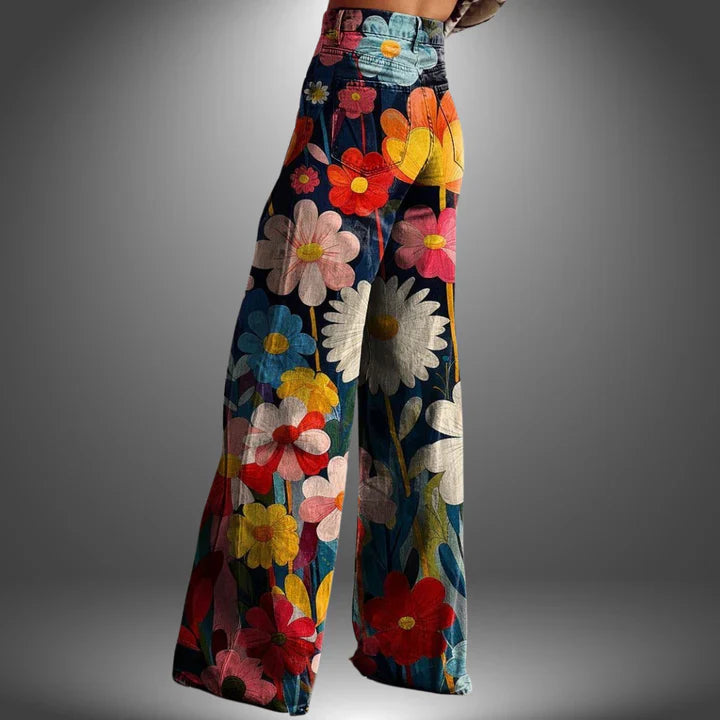 Olivia | Pantalon Premium à motif floral