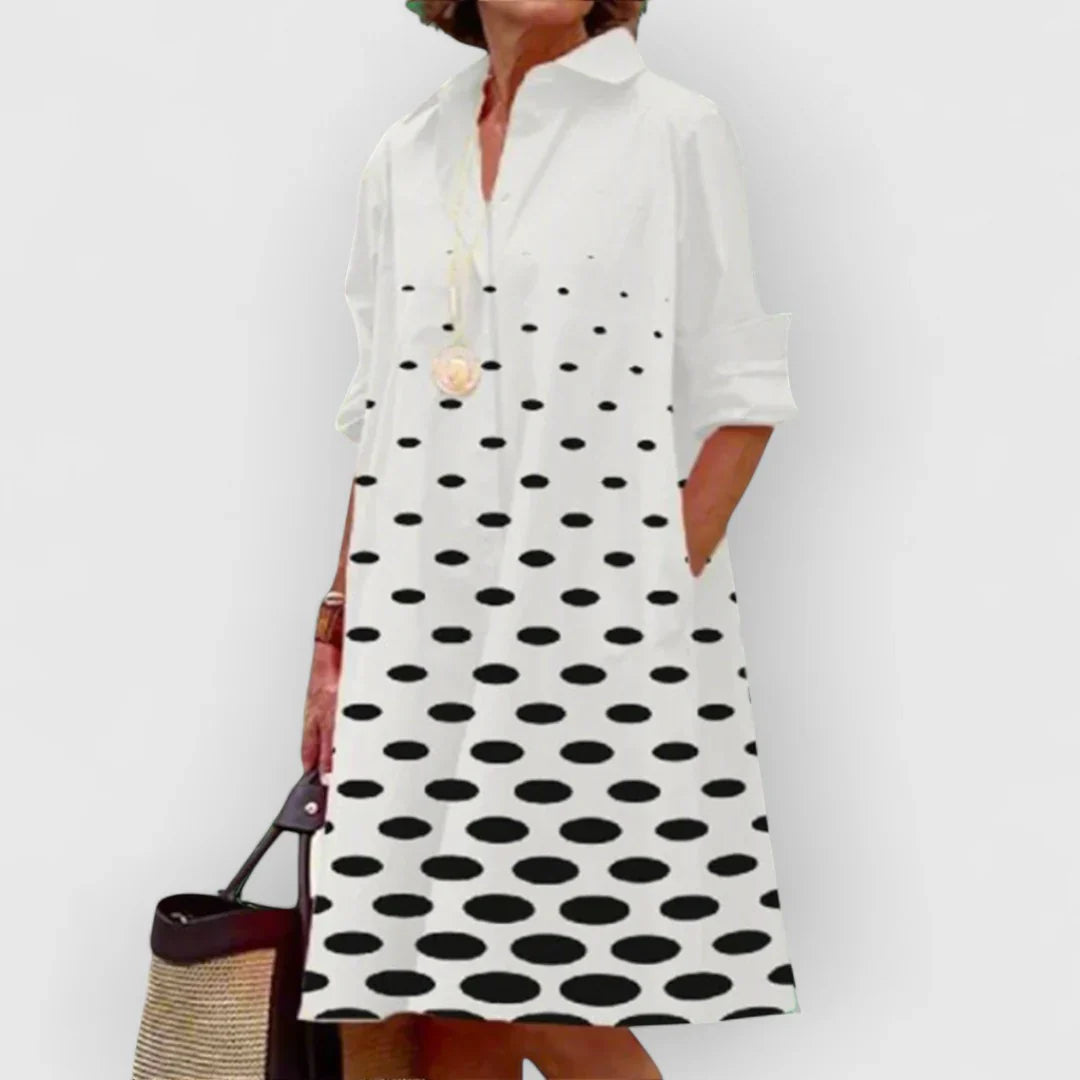 Lilia | Robe élégante imprimée blanche