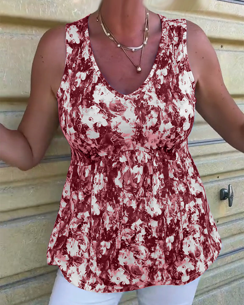 Débardeur Sexy Imprimé Sans Manches