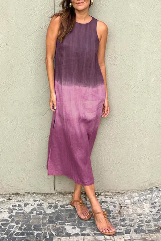 Clara | Robe longue sans manches à effet dégradé élégant pour femme