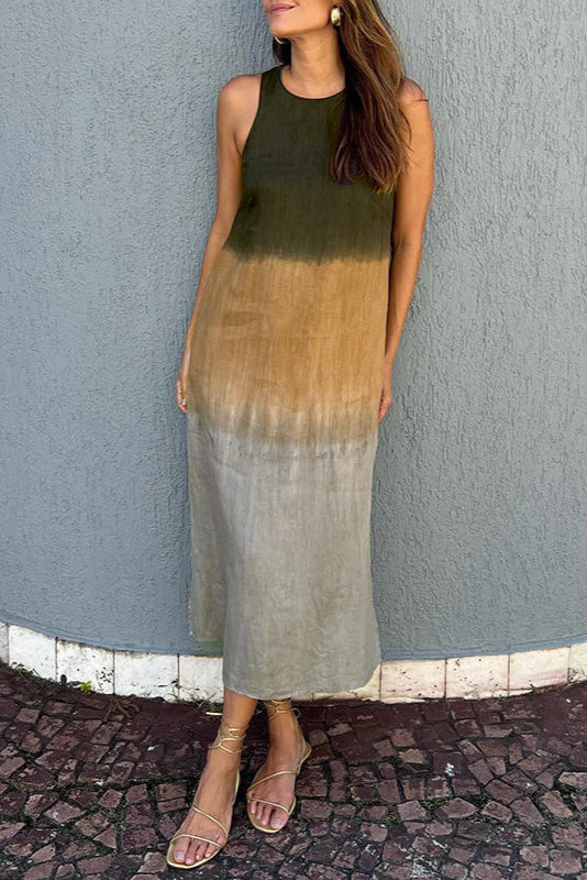 Clara | Robe longue sans manches à effet dégradé élégant pour femme