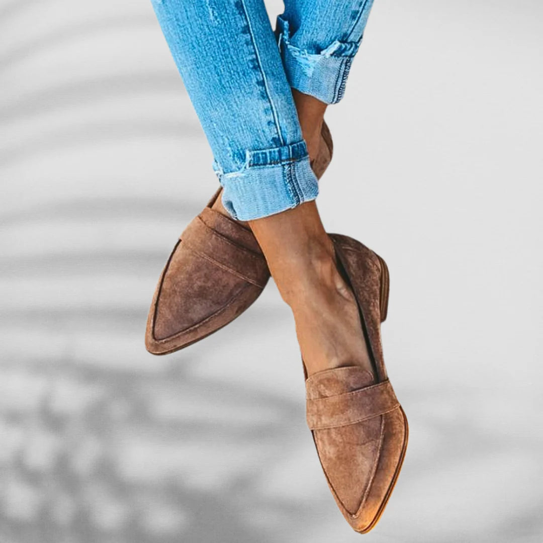 MALINA™ | Mocassins en daim à bout pointu