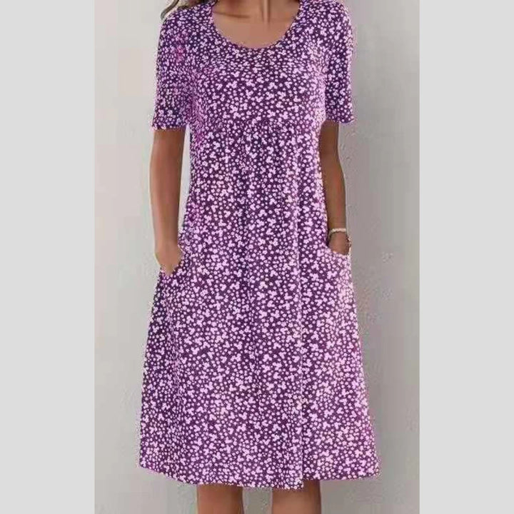 Amara | Robe Midi Élégante à Imprimé Fleuri