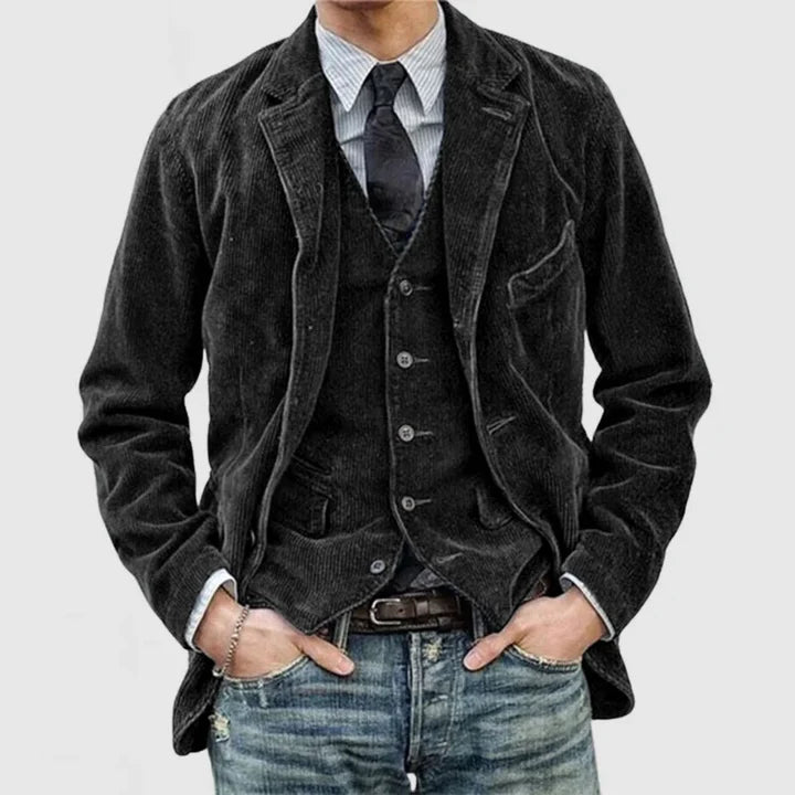 Arthur™ - Élégant Ensemble Blazer Et Gilet En Velours Côtelé
