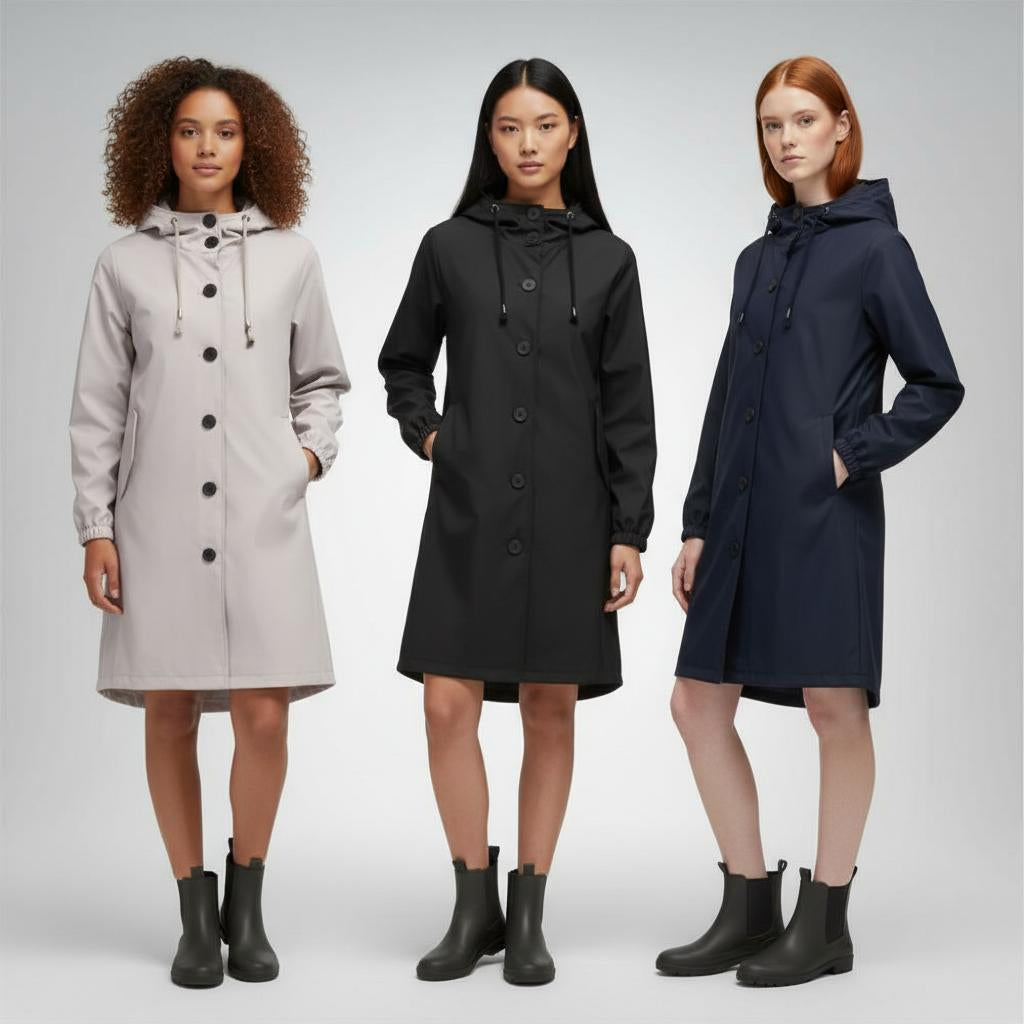 Casey – Trench Long Coupe-Vent à Capuche