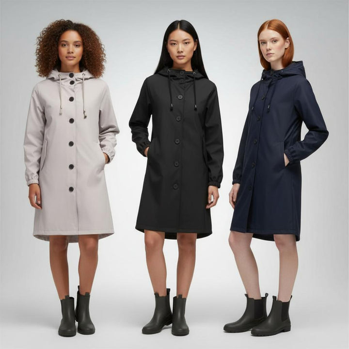 Casey – Trench Long Coupe-Vent à Capuche