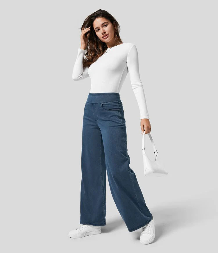 Evie | Pantalon confortable à taille haute et élastique
