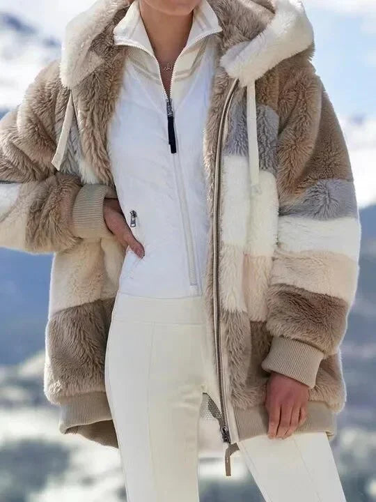Alaska - Manteau d'hiver rayé pour femme