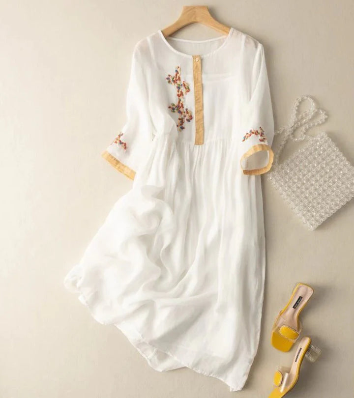 RENATA | Robe en coton et lin au charme naturel