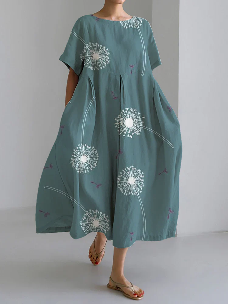GABRIELLA | Robe Longue D'été Avec Confort Total Et Imprimé Soffione Pour Moments De Liberté