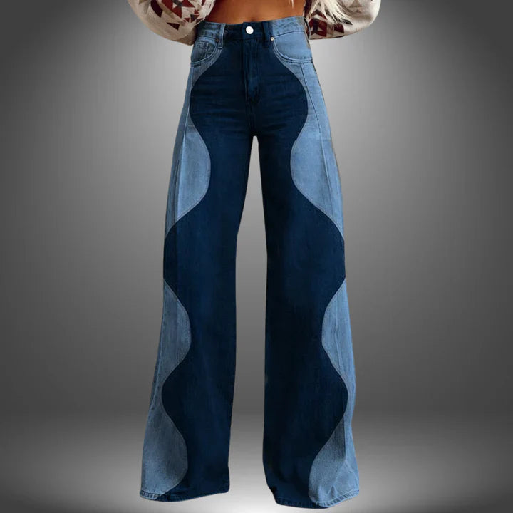 Olivia | Pantalon Premium à motifs de vagues