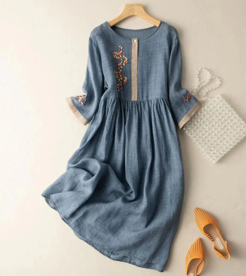 RENATA | Robe en coton et lin au charme naturel