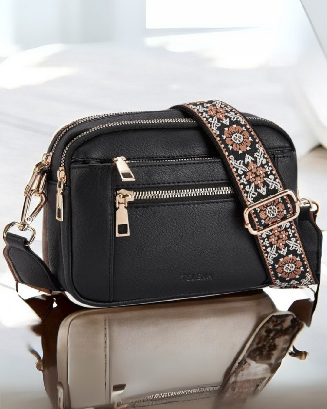 Camille | Sac à Bandoulière en Cuir Élégant pour Femme avec Compartiments Pratiques