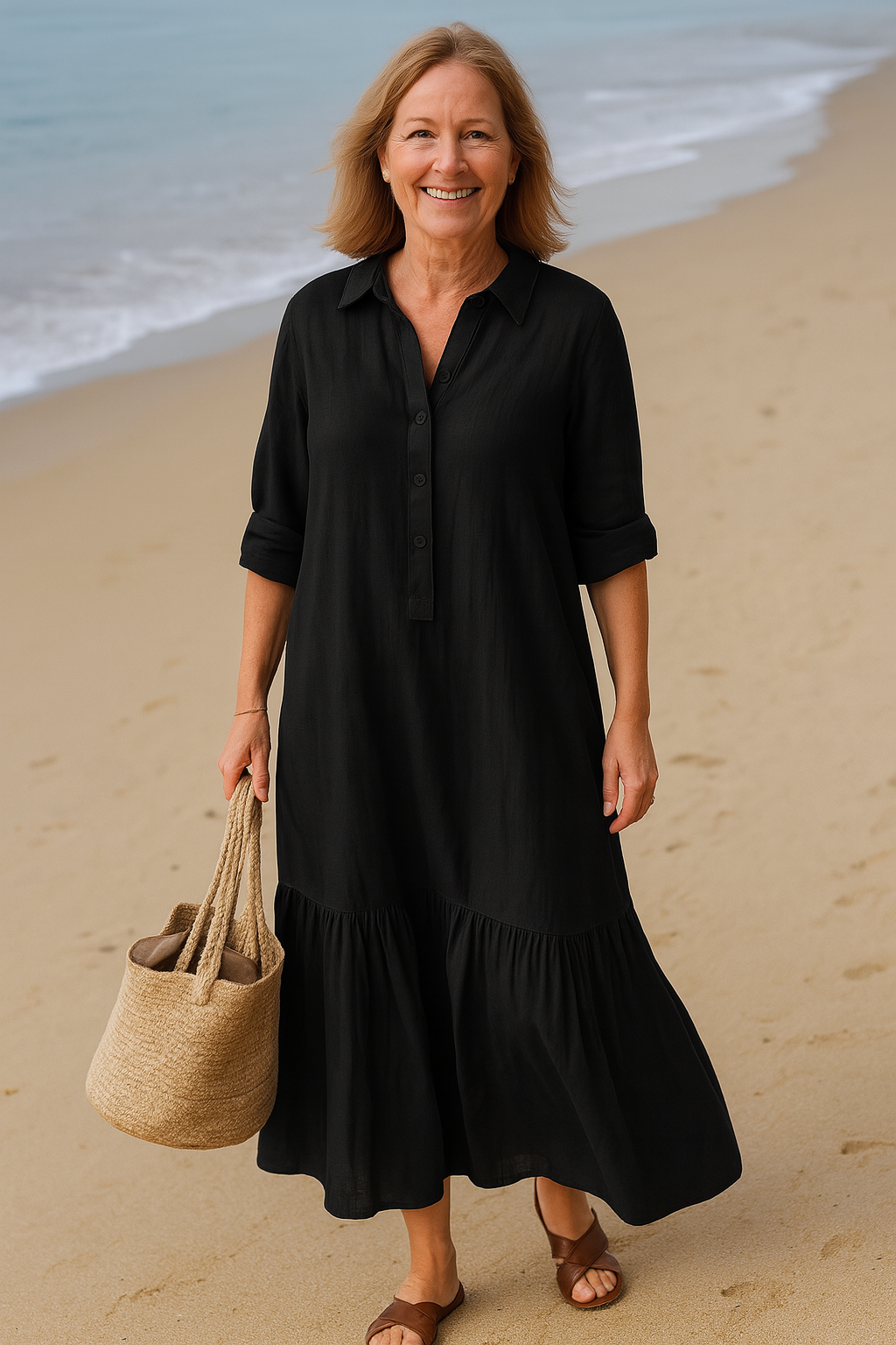 Cavell™ – Robe à col avec ourlet volanté