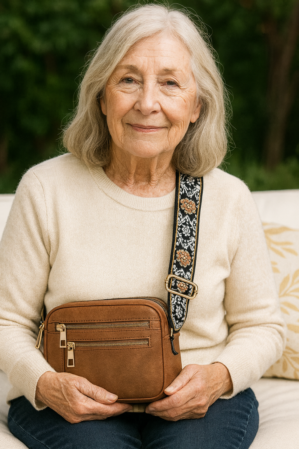 Camille | Sac à Bandoulière en Cuir Élégant pour Femme avec Compartiments Pratiques