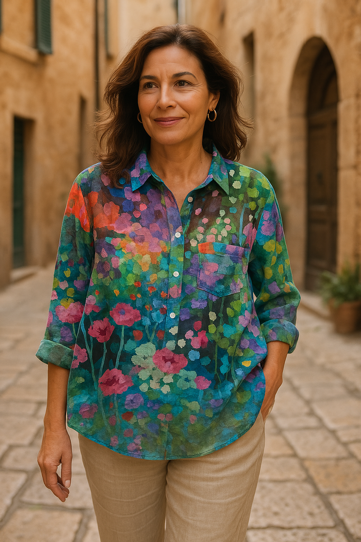 Luiza - Blouse florale artisanale