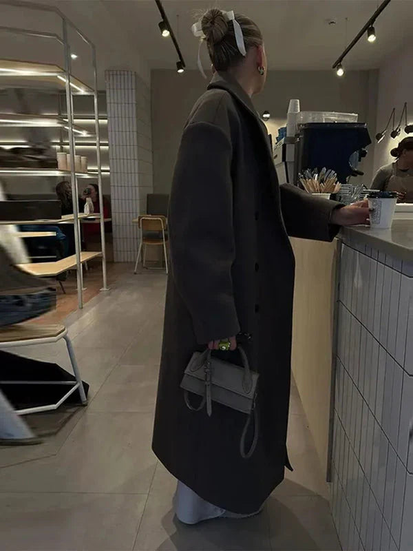 Gracie - Manteau plus long et décontracté à double boutonnage