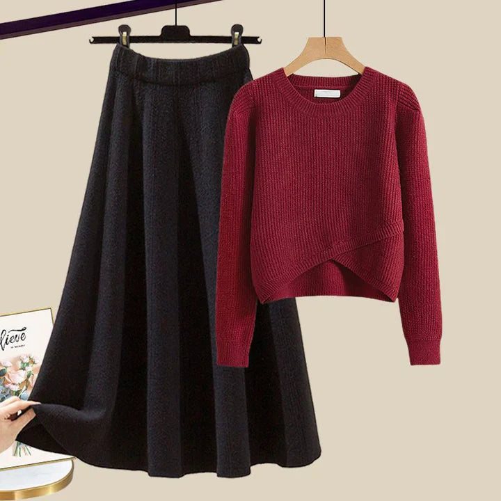 Gráinne | Ensemble chic de pull et de jupe en tricot