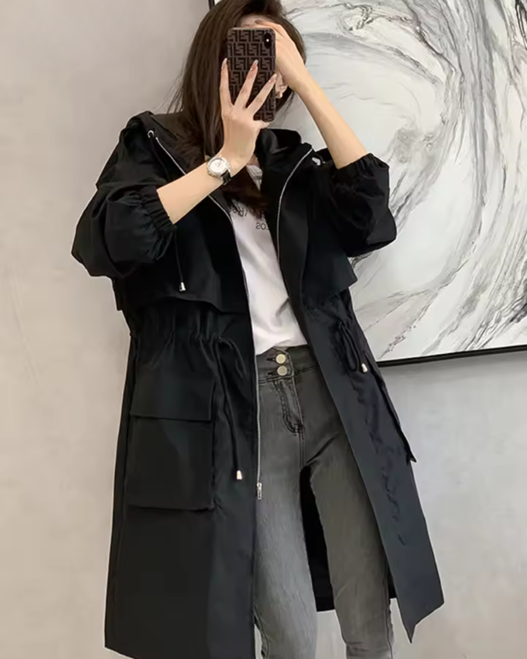 Gela – Manteau à capuche zippé