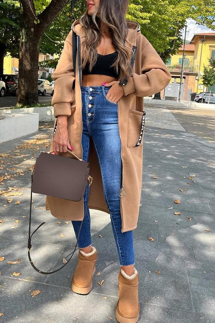 Élise™ | Veste longue zippée à capuche