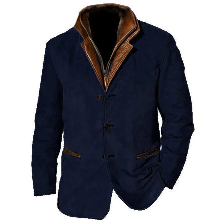 Veste D'automne Vintage En Peau De Daim Pour Hommes