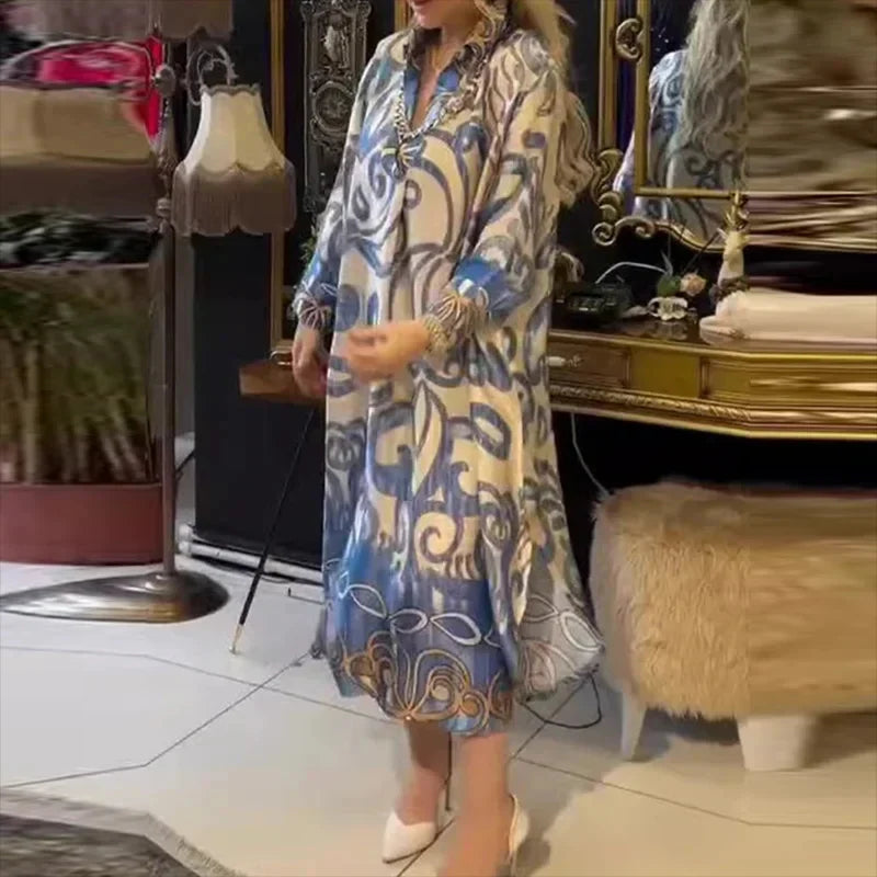 Olivia – Robe Longue Vintage Fendue