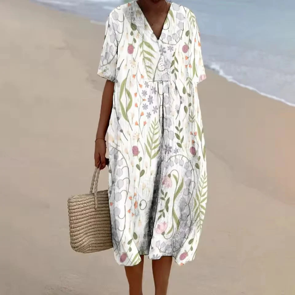 Emma – Robe A-ligne décontractée en lin