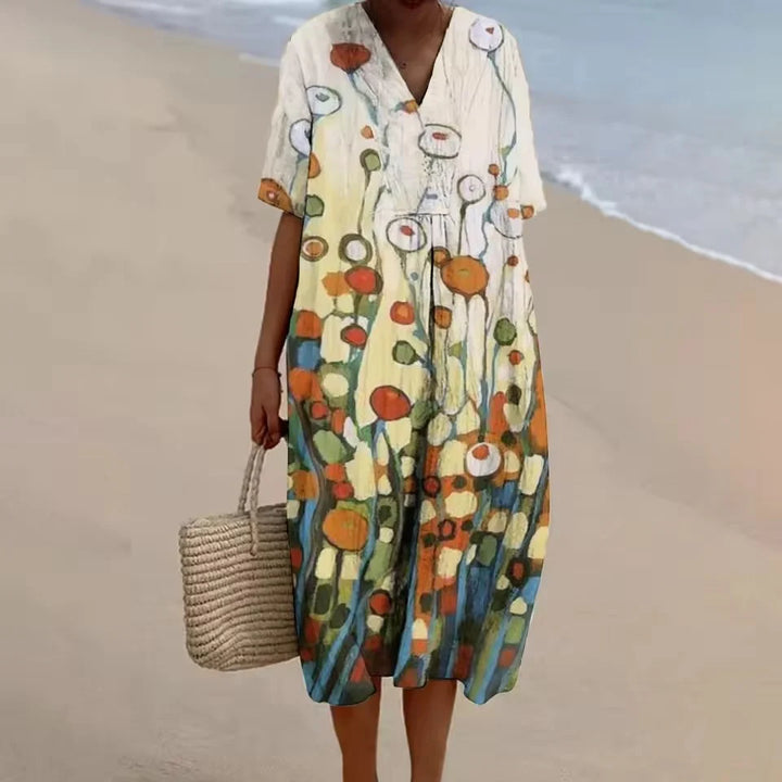 Emma – Robe A-ligne décontractée en lin