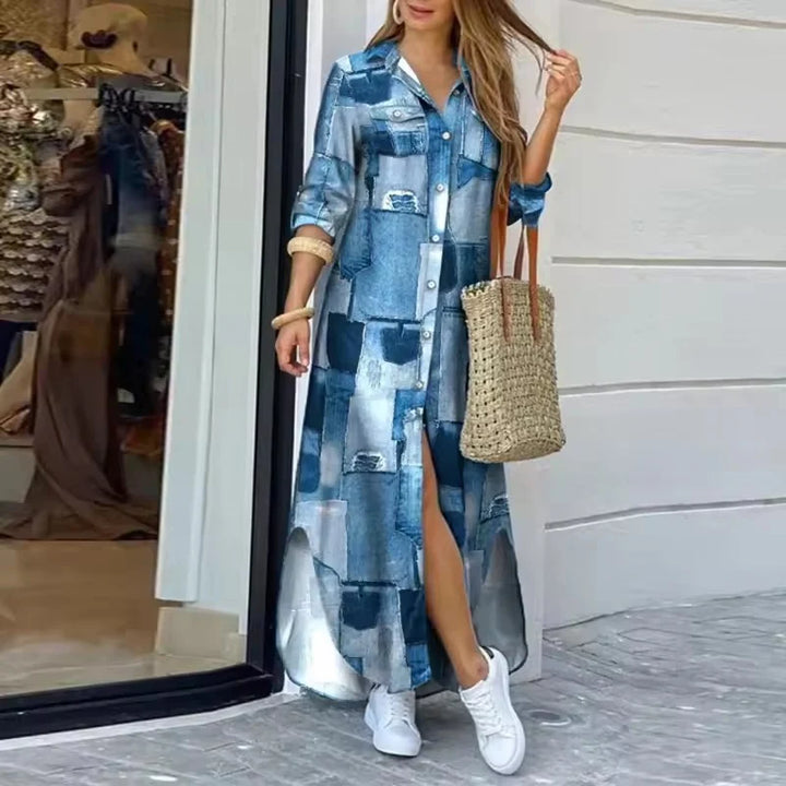 Lucy – Robe Chemise Longue Imprimée