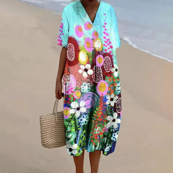 Emma – Robe A-ligne décontractée en lin