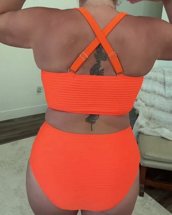 Bikini décontracté triangle de couleur unie