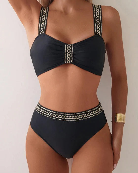 Maillot De Bain Deux Pièces Imprimé Avec Soutien-Gorge Push-Up