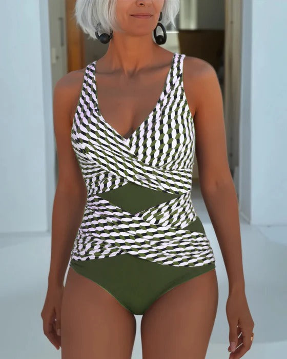 Maillot de Bain Avec Découpe Croisée Pour Style Détendu De Resort
