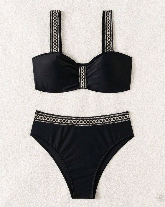 Maillot De Bain Deux Pièces Imprimé Avec Soutien-Gorge Push-Up
