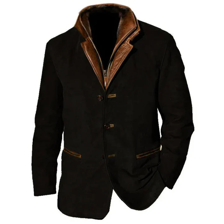 Veste D'automne Vintage En Peau De Daim Pour Hommes