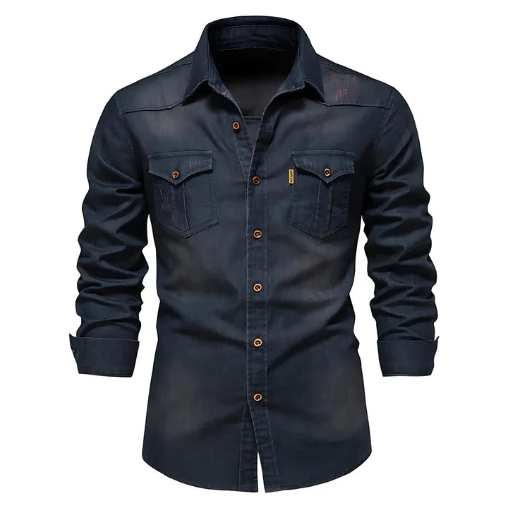 Chemise en denim de coton AdaptiveFit : Taillée pour l'homme