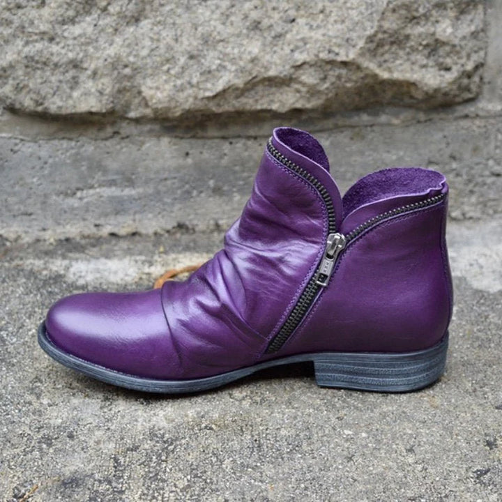 Victoria™ - Bottes en Cuir Avec Fermeture éclair