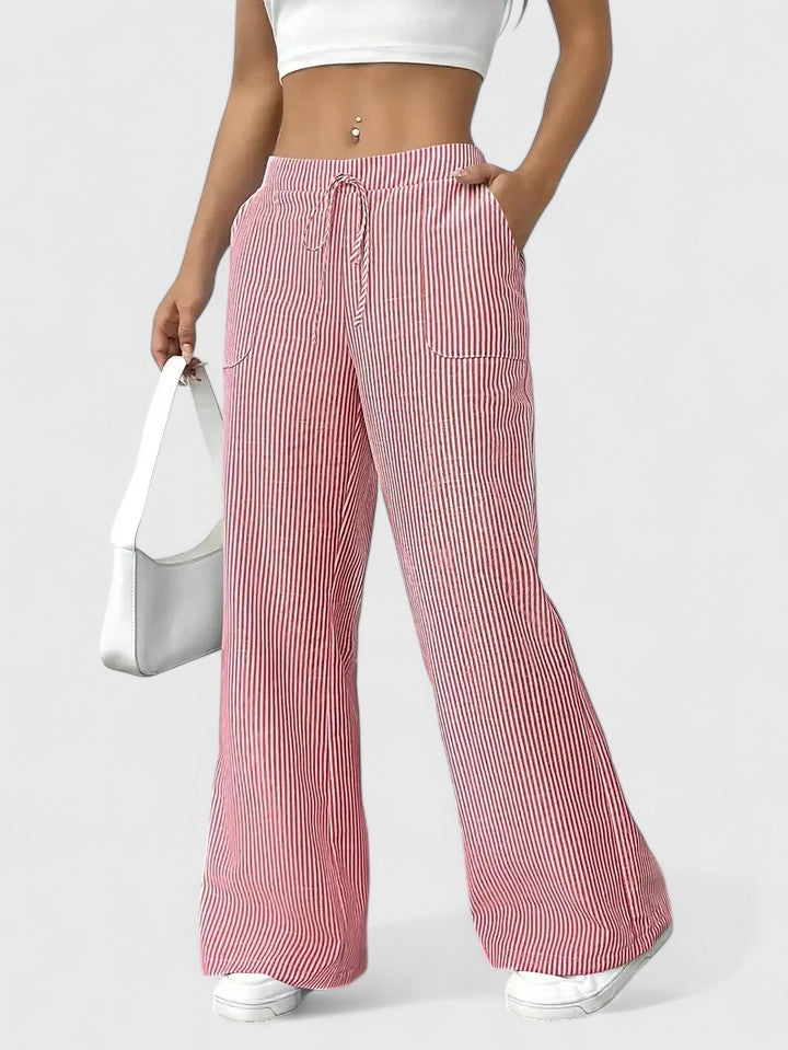 Dominique | Pantalon ample et confortable avec des détails élégants