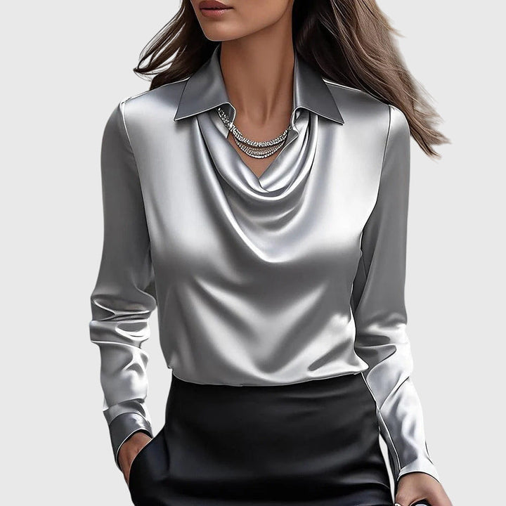 Brooklyn – Blouse élégante en tissu satiné effet soie
