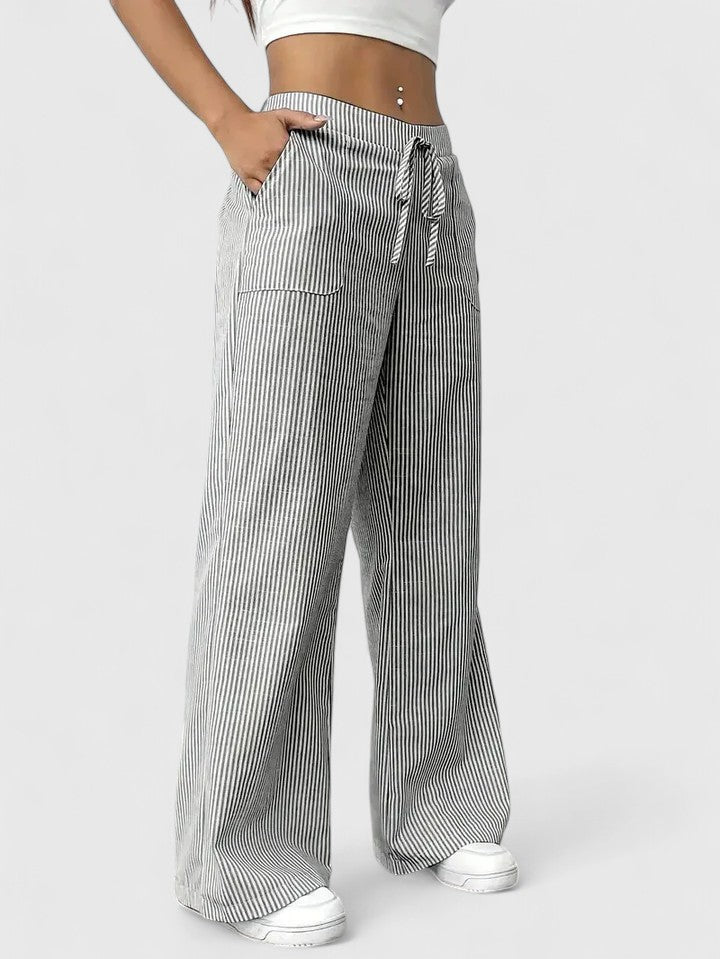 Dominique | Pantalon ample et confortable avec des détails élégants