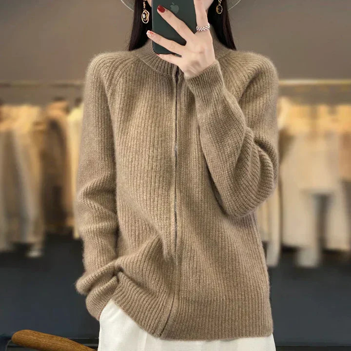 Ivy Grace | Cardigan en laine avec fermeture éclair