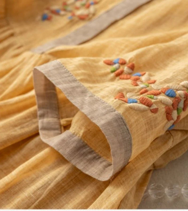 RENATA | Robe en coton et lin au charme naturel