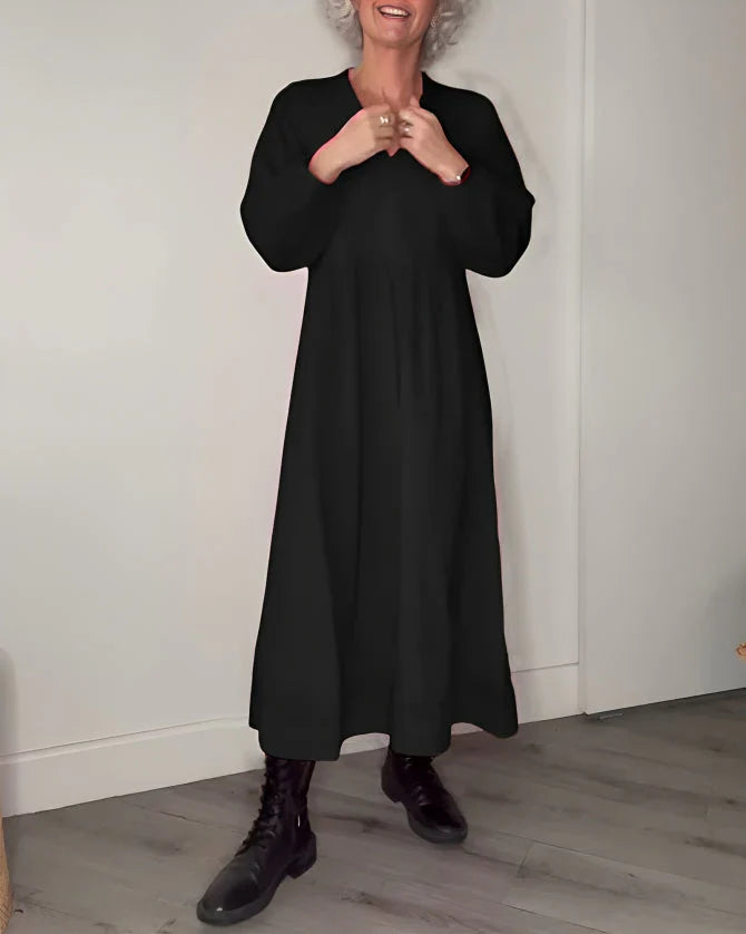 Emma | Robe longue amincissante avec col en V