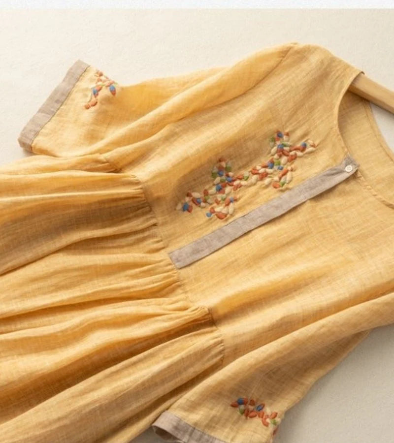 RENATA | Robe en coton et lin au charme naturel