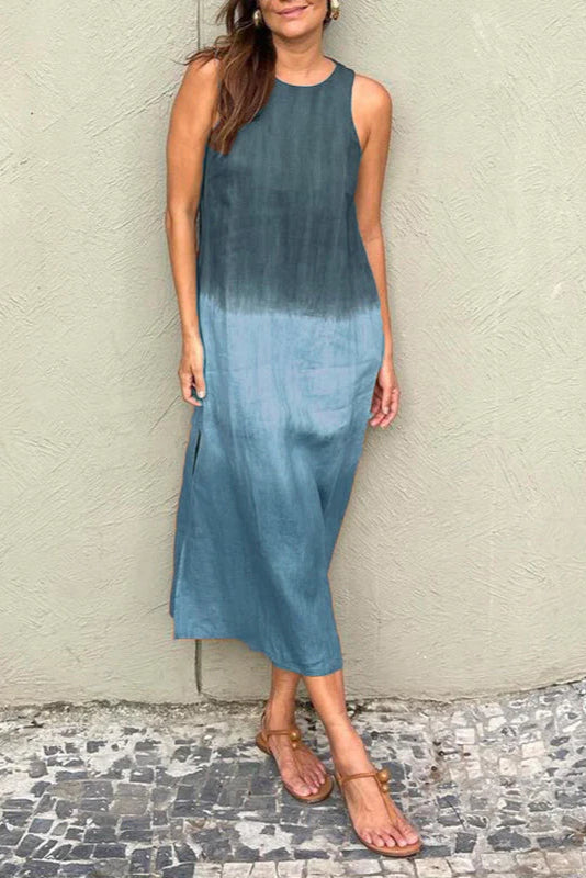 Clara | Robe longue sans manches à effet dégradé élégant pour femme