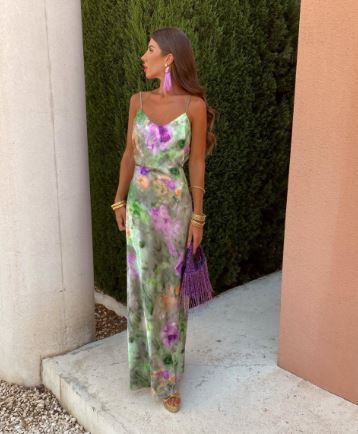 Anisten™ | Robe Longue Élégante avec Imprimé Halo-Dye et Châle Amovible