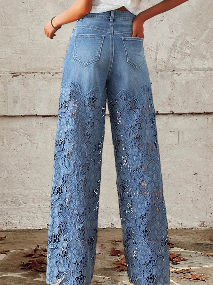 Luna | Jean en denim avec dentelle