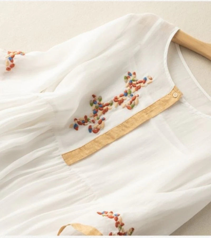 RENATA | Robe en coton et lin au charme naturel